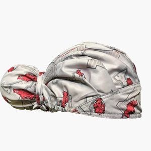 UofA Razorback Ponytail Surgical Scrub Hat Cap